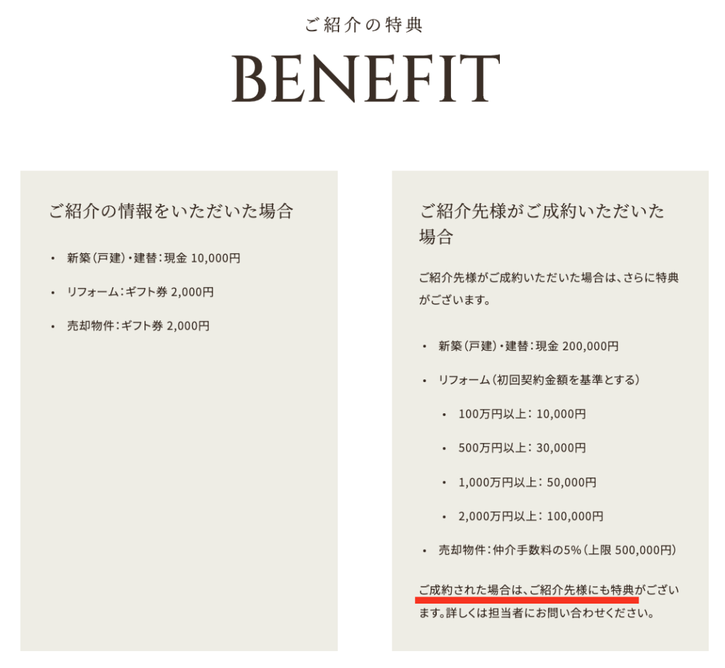 三菱地所ホーム＿特典