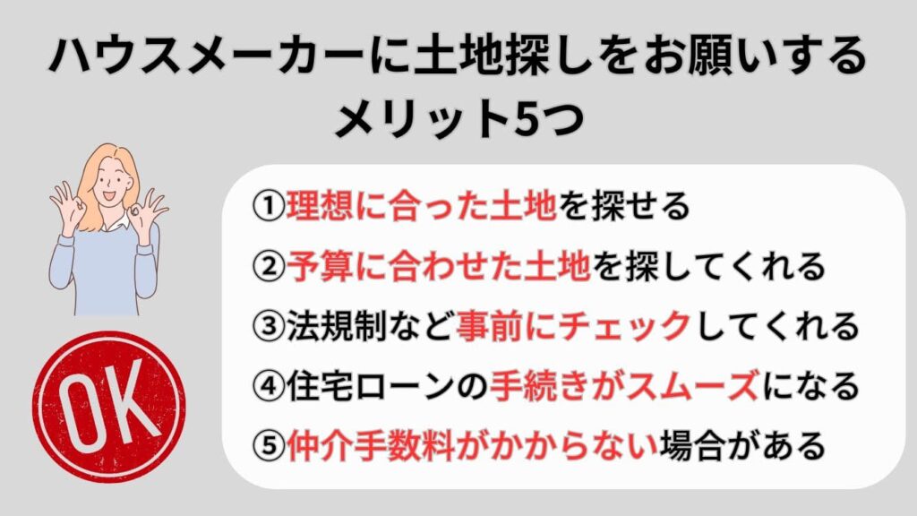 ハウスメーカーに土地探しをお願いするメリット5つ