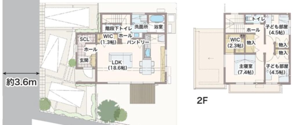 二階建て住宅間取り