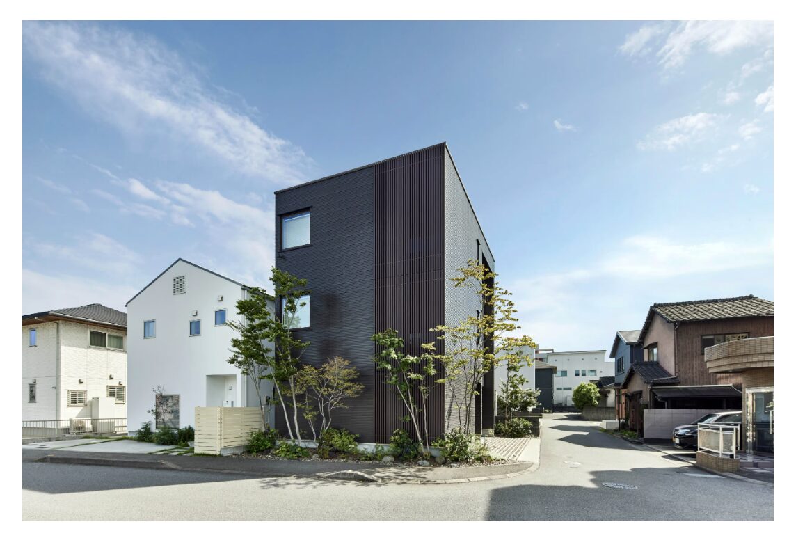 積水ハウス30坪の外観実例(ブラック系)