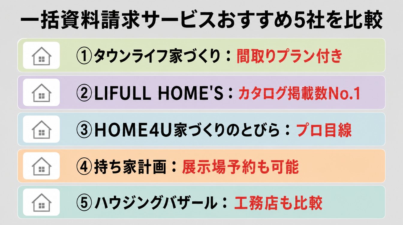 ハウスメーカー資料請求の一括サービスおすすめ5社を比較