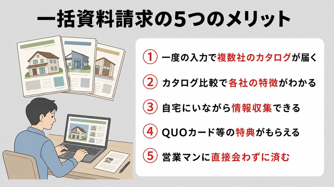 ハウスメーカーの資料請求を一括でおこなうメリット5つ
