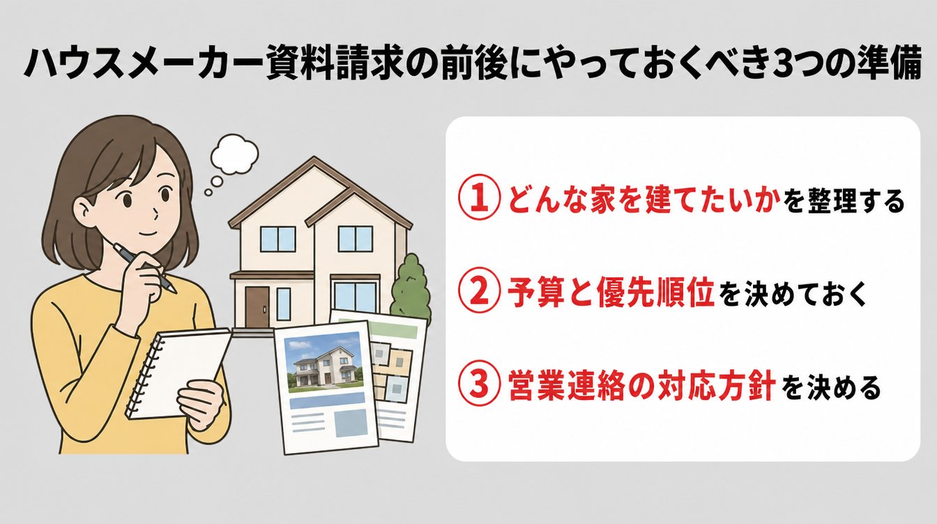 ハウスメーカー資料請求の前後にやっておくべき3つの準備
