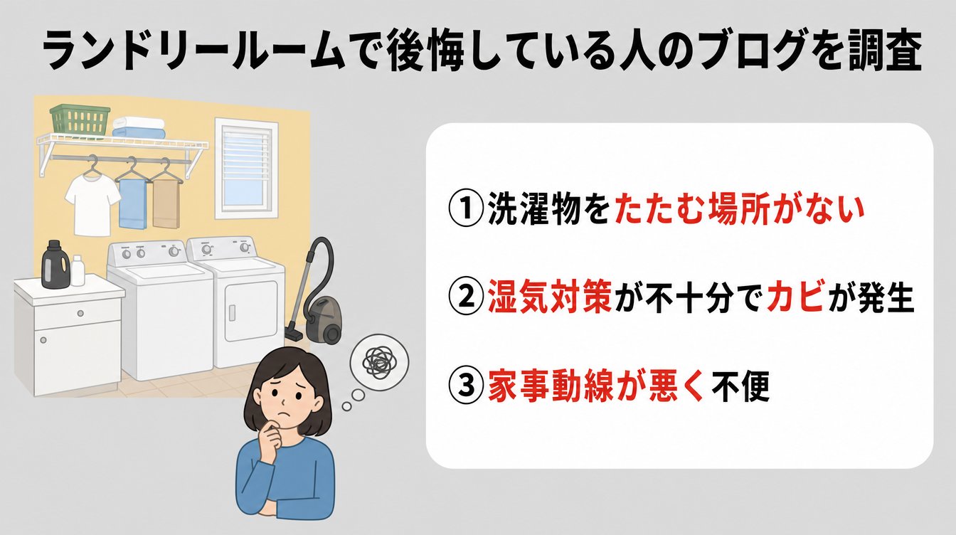 ランドリールームで後悔している人のブログを調査