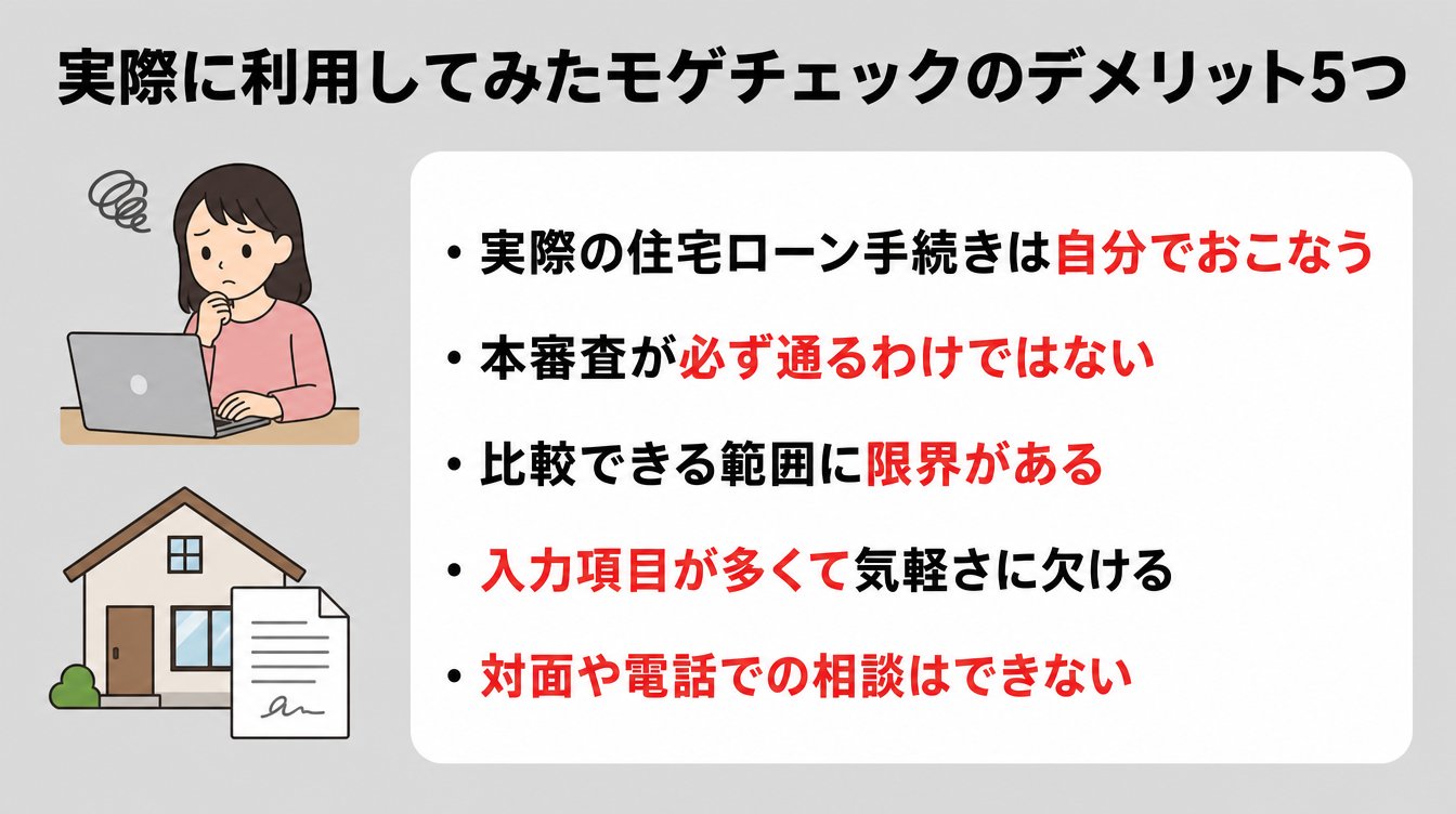 実際に利用してみたモゲチェックのデメリット5つ