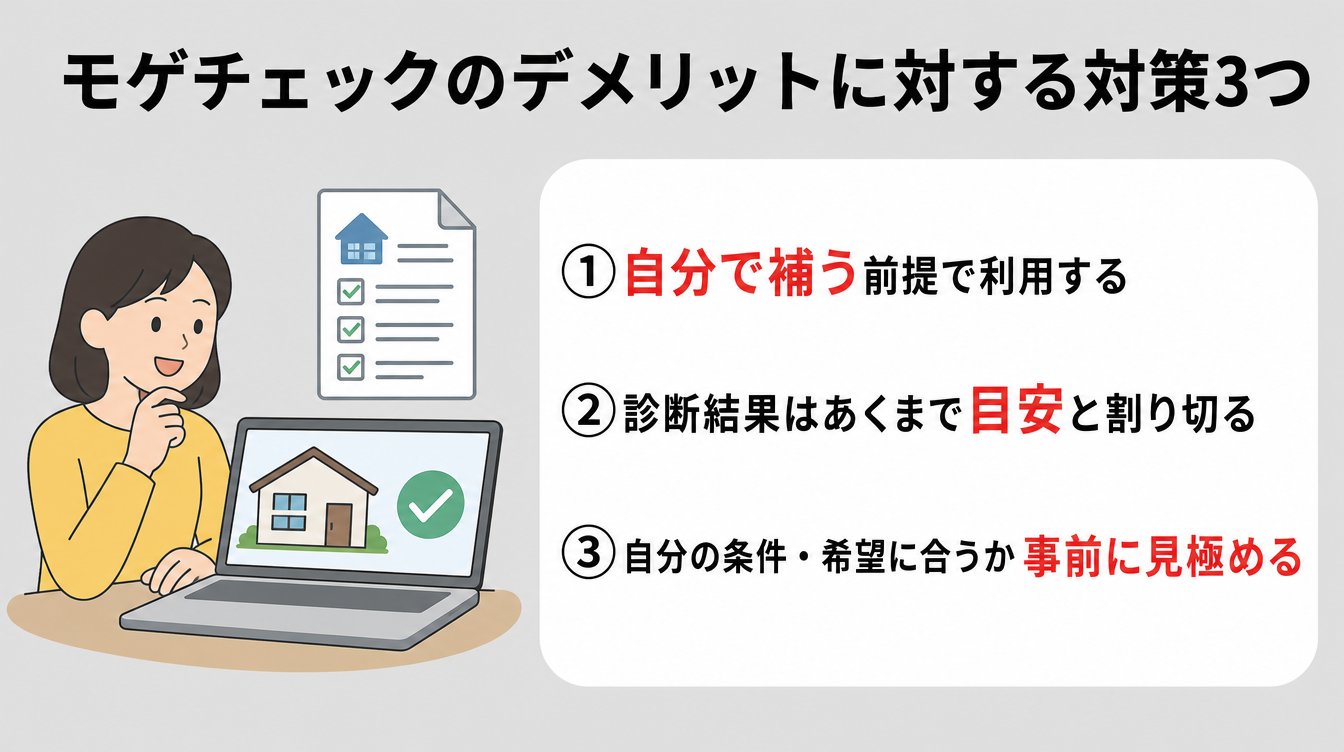 モゲチェックのデメリットに対する対策3つ