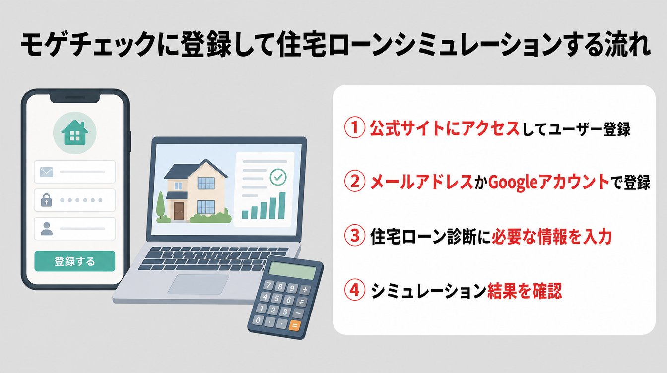 モゲチェックに登録して住宅ローンシミュレーションする流れ