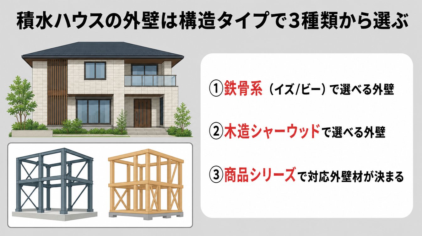 積水ハウスの外壁は構造タイプで3種類から選ぶ