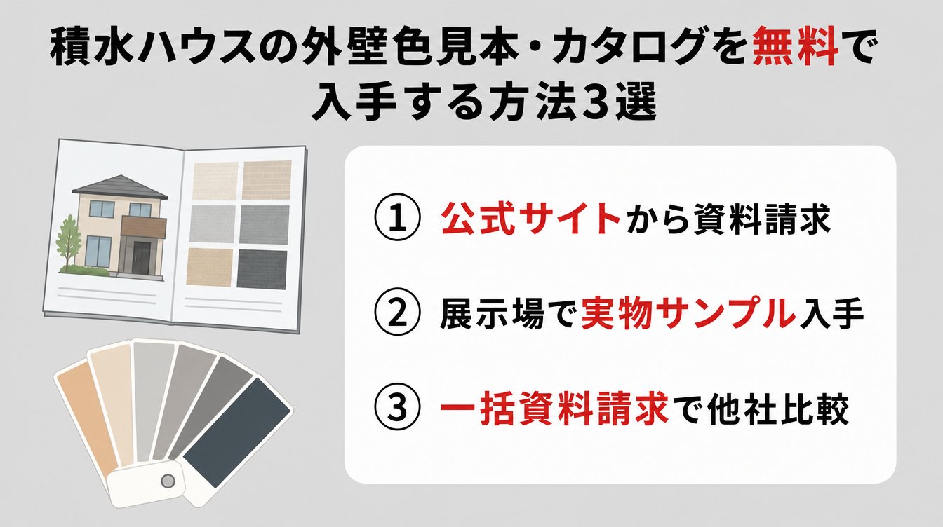 積水ハウスの外壁色見本・カタログを無料で入手する方法3選
