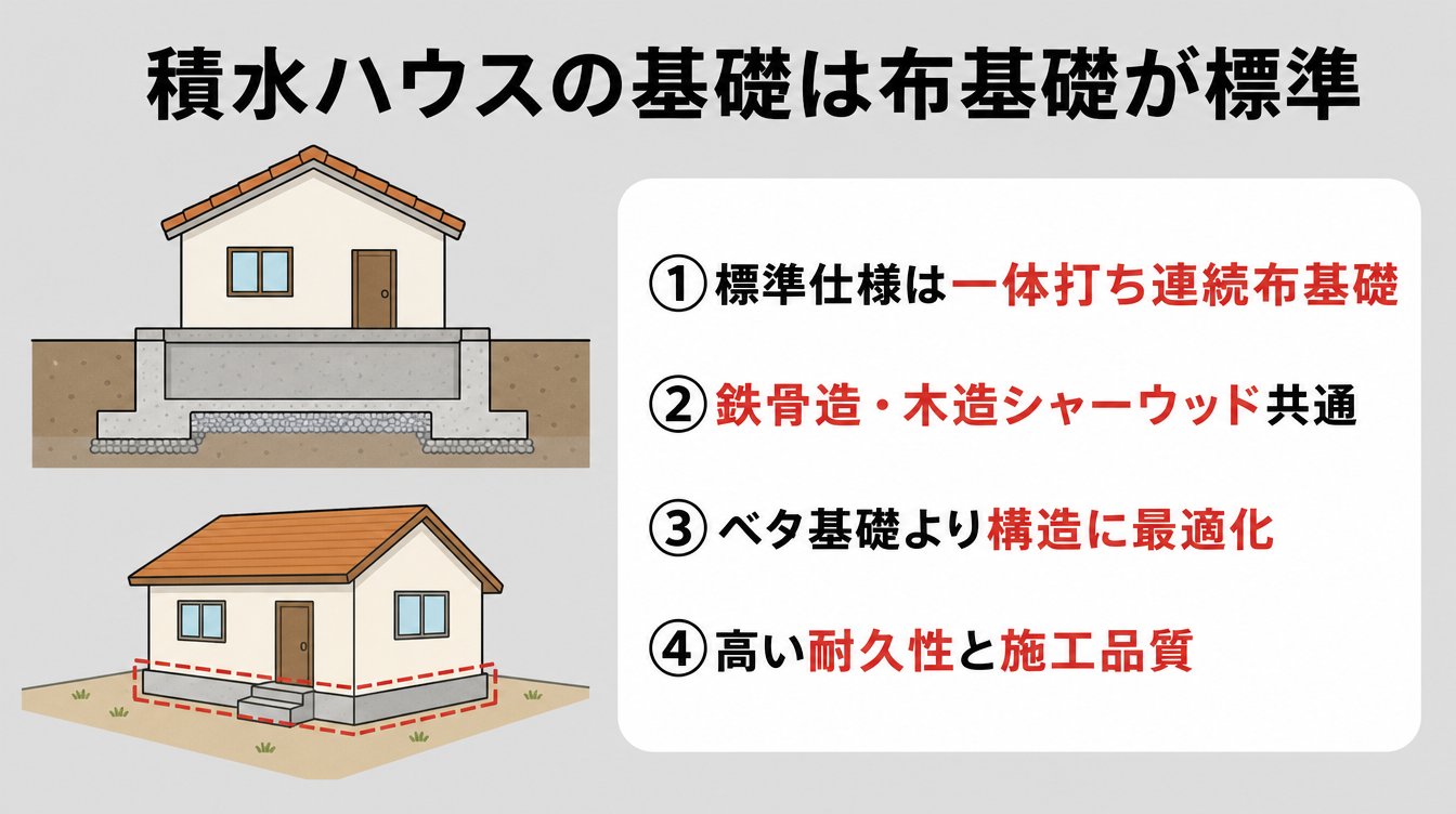 積水ハウスの基礎は布基礎が標準|種類と特徴を施主が解説