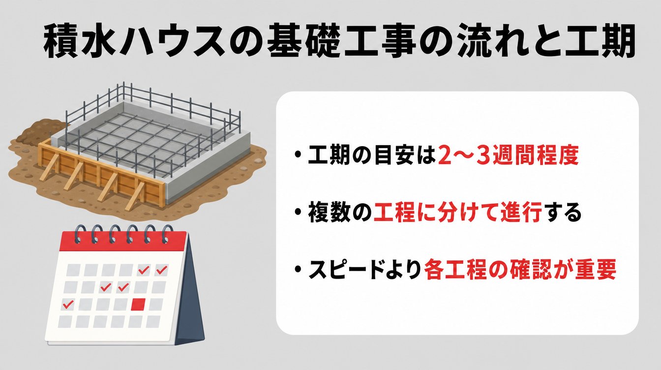 積水ハウスの基礎工事の流れと工期
