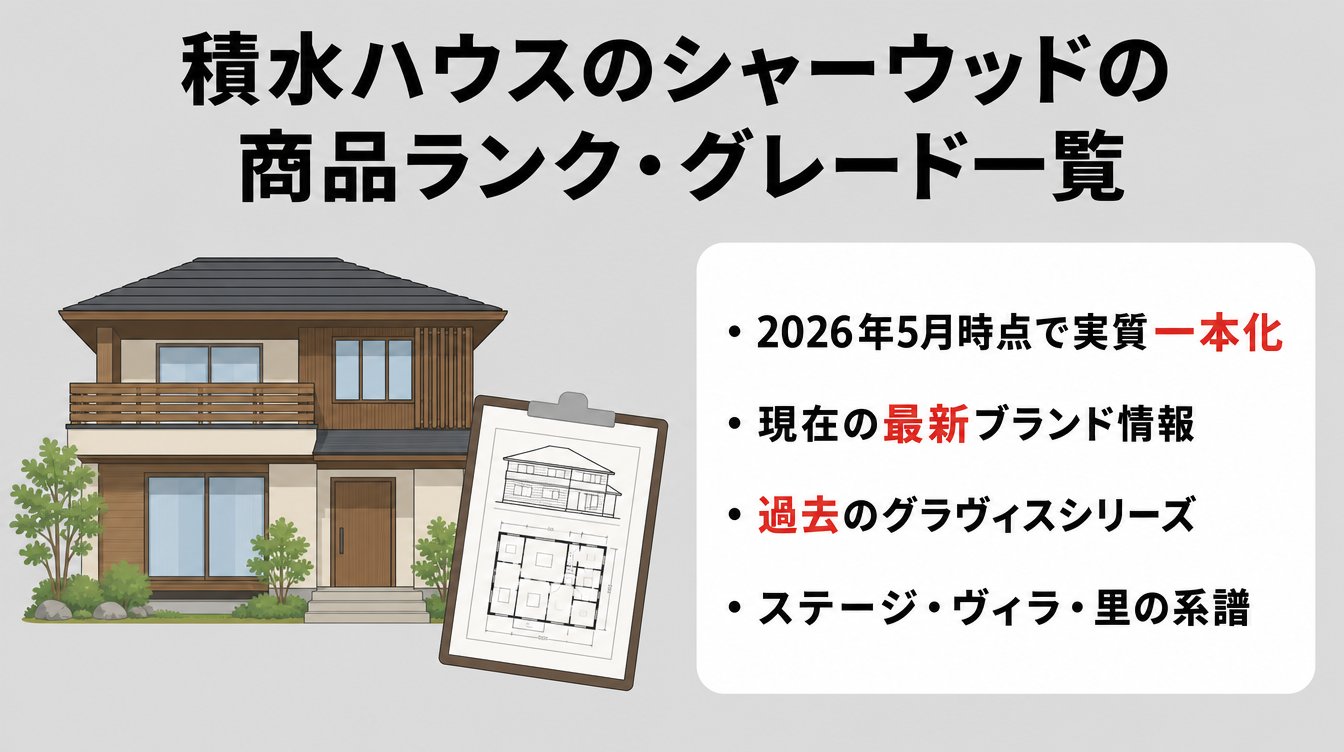 積水ハウスのシャーウッドの商品ランク・グレード一覧