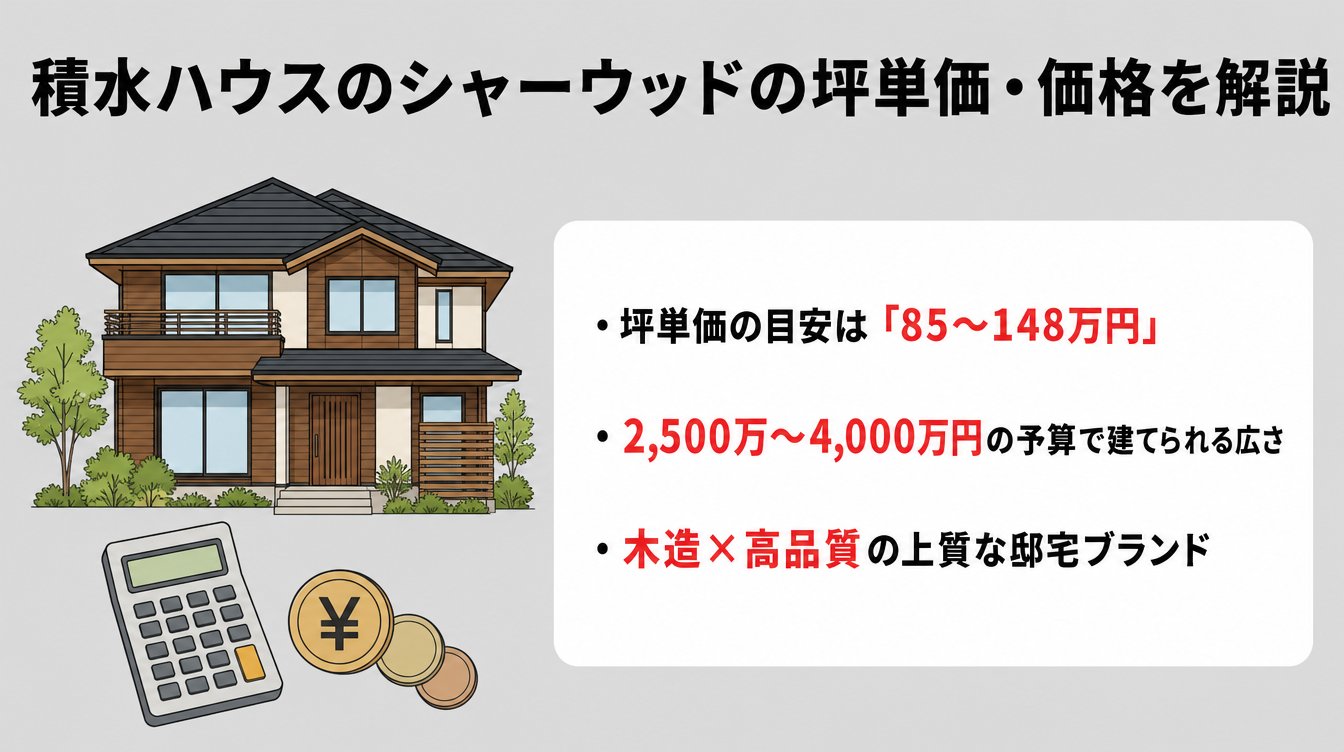 積水ハウスのシャーウッドの坪単価・価格を解説