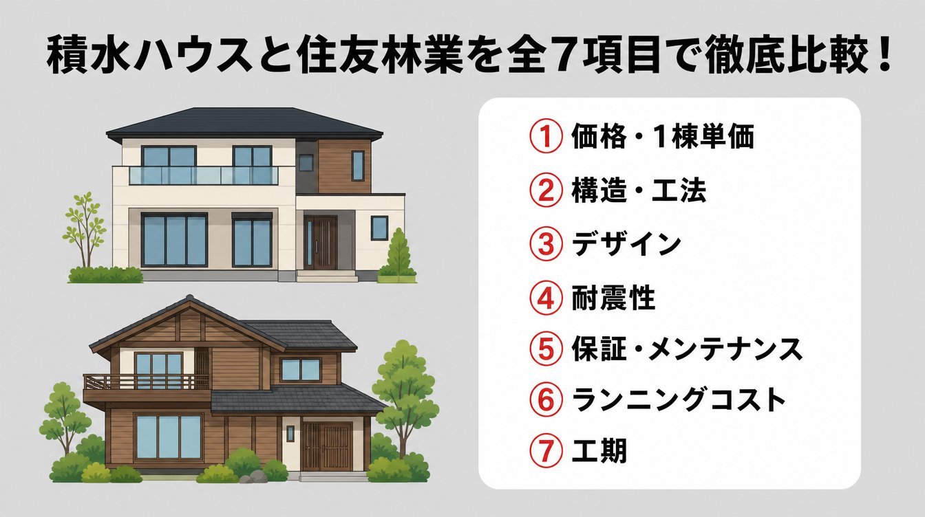 積水ハウスと住友林業を「全7項目」で徹底比較！