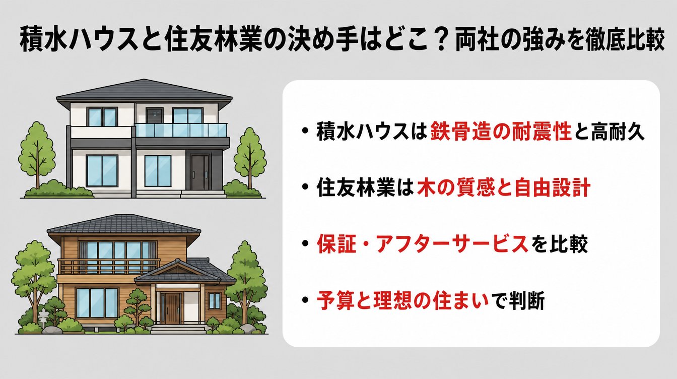 積水ハウスと住友林業の決め手はどこ？両社の強みを徹底比較