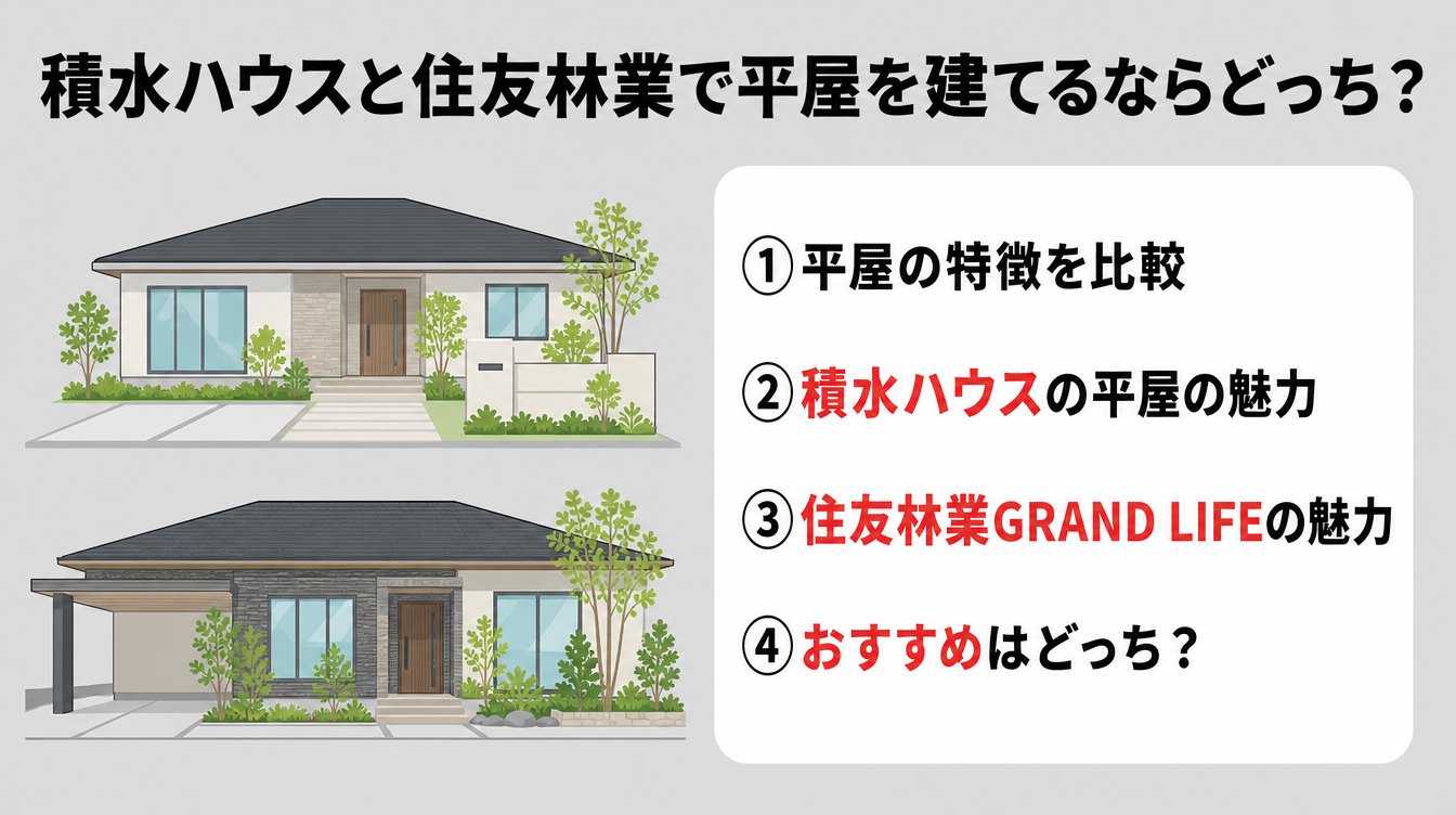 積水ハウスと住友林業で平屋を建てるならどっち？