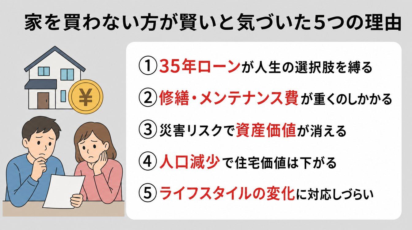 家を買わない方が賢いと気づいた人が増えている5つの理由