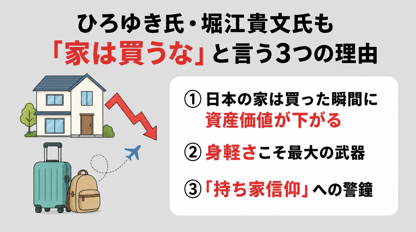 ひろゆき氏・堀江貴文氏も「家は買うな」と言う3つの理由