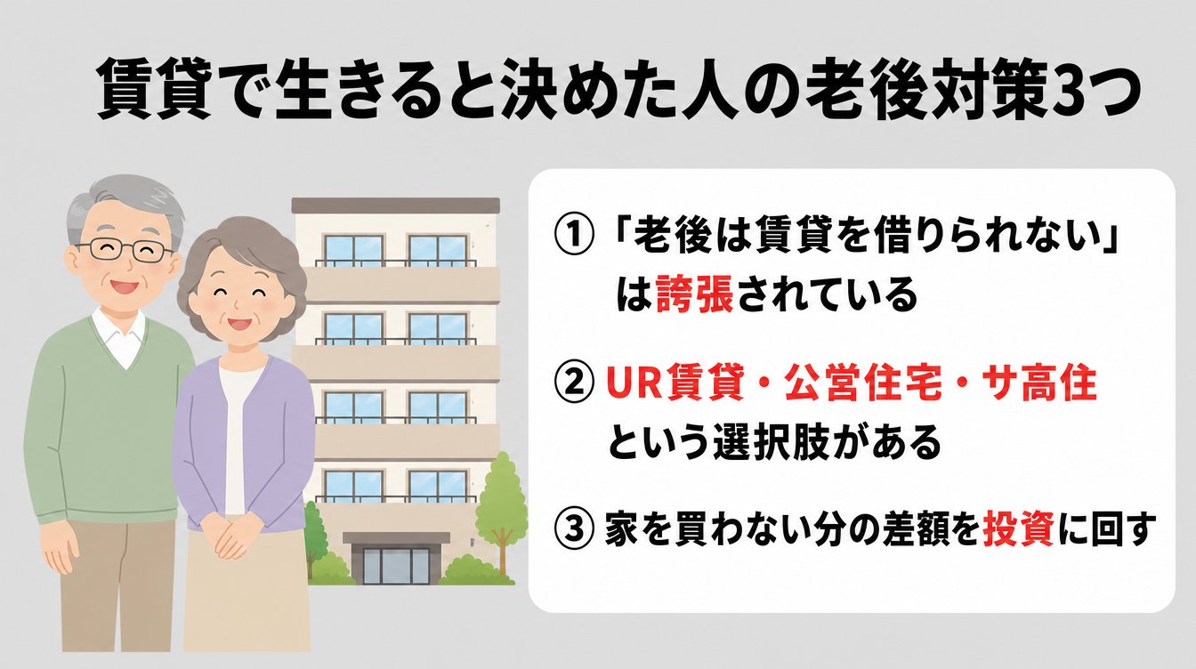 賃貸で生きると決めた人の老後対策3つ