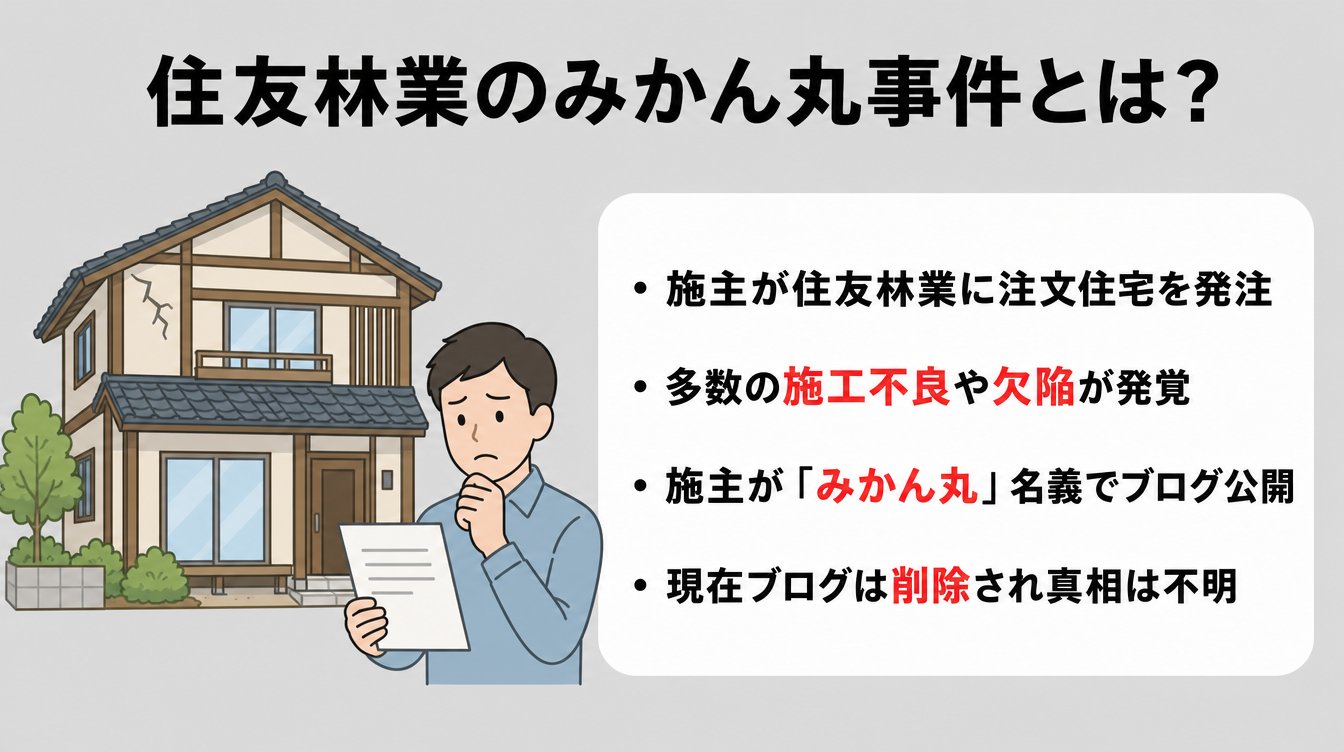 住友林業の欠陥住宅「みかん丸事件」とは？経緯と真相を解説