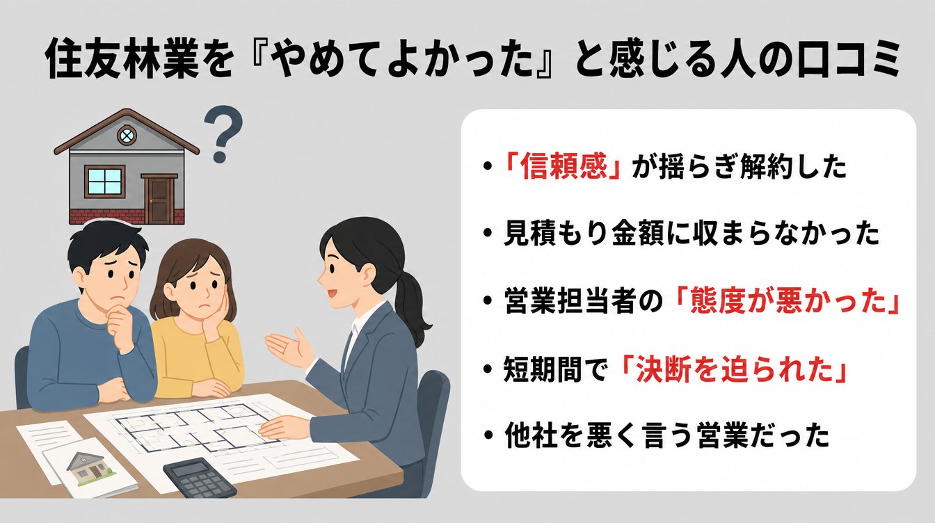 住友林業を「やめてよかった」と感じる人の口コミを調査
