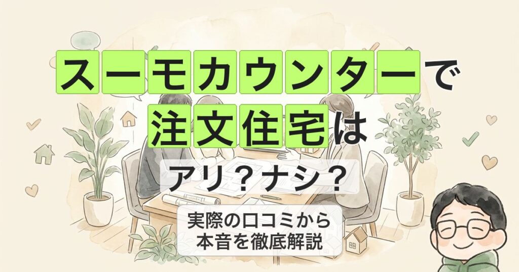 【ぶっちゃけ】スーモカウンターで注文住宅はおすすめ？口コミと使い方を解説