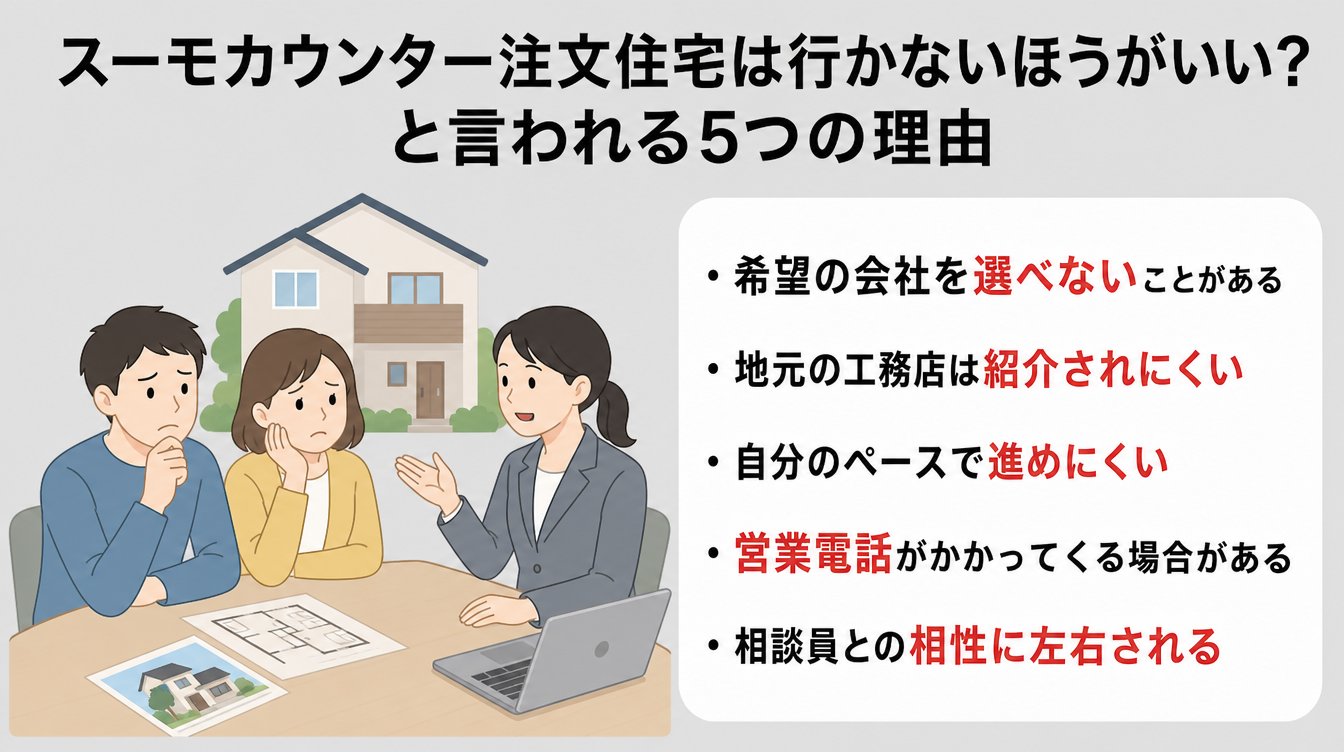 スーモカウンター注文住宅は行かないほうがいい？と言われる5つの理由