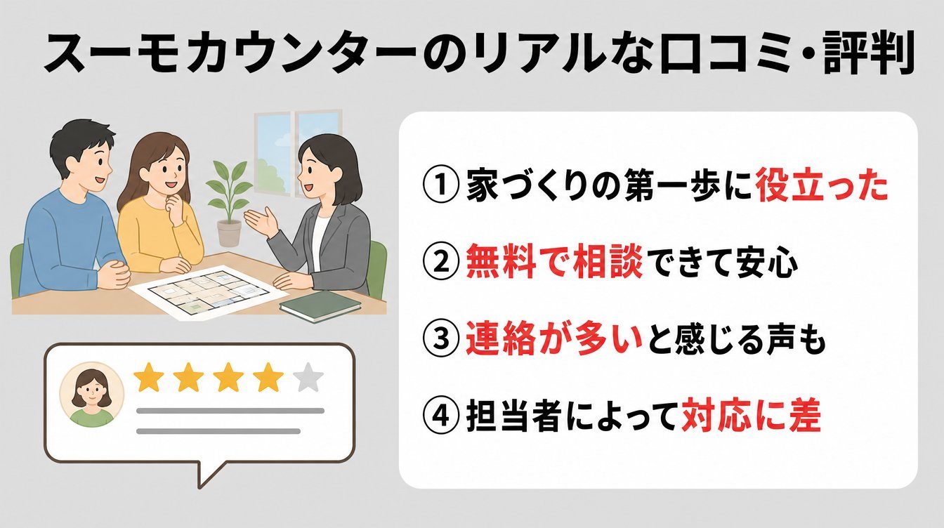 スーモカウンター注文住宅のリアルな口コミ・評判を調査