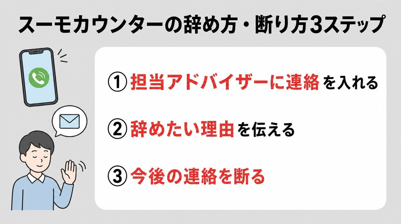 スーモカウンターの辞め方・断り方3ステップ