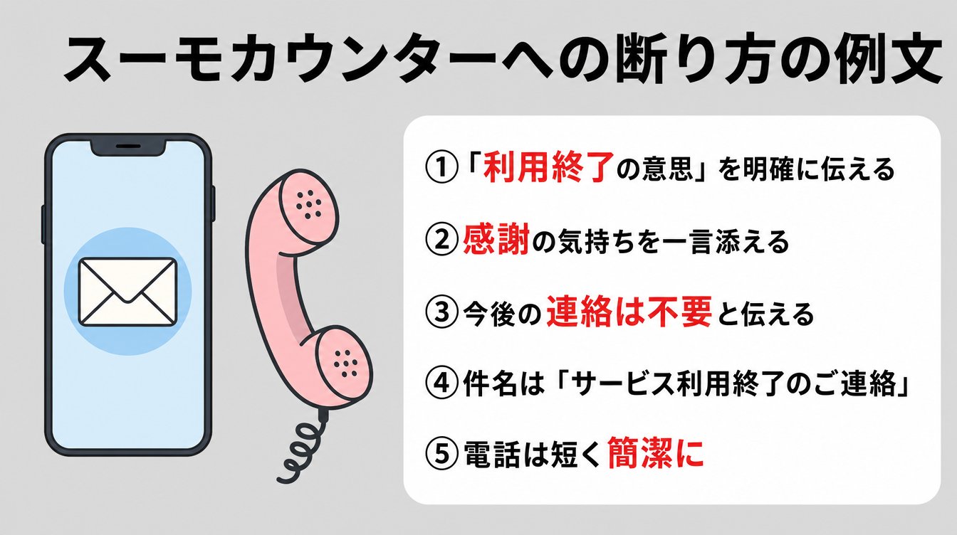 スーモカウンターへの断り方の例文(メール・電話)