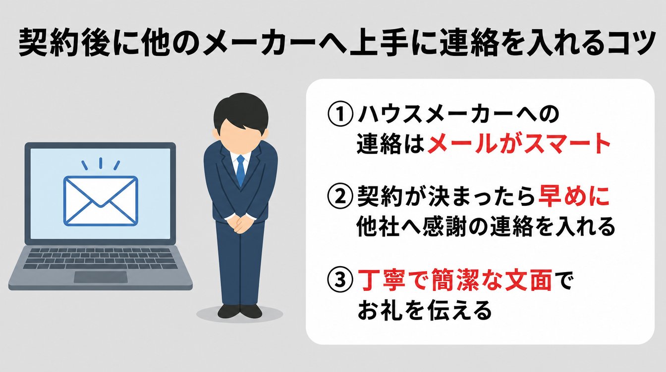 契約後に他のメーカーへ上手に連絡を入れるコツ