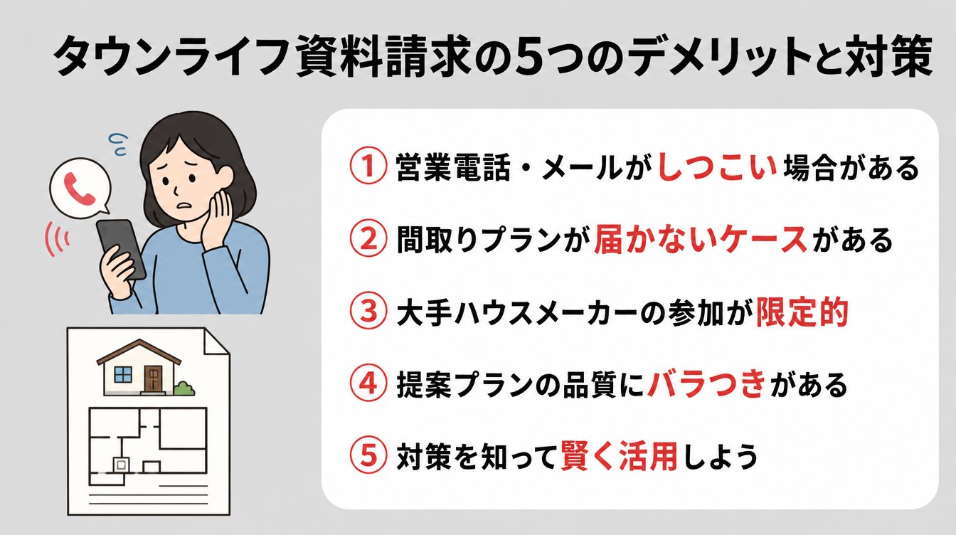 タウンライフ資料請求の5つのデメリットと対策
