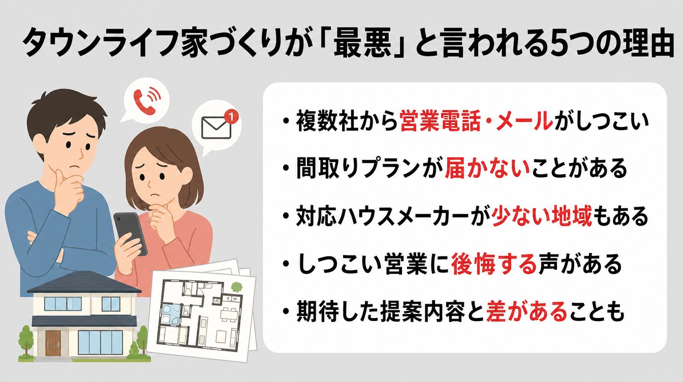 タウンライフ家づくりが「最悪」と言われる5つの理由