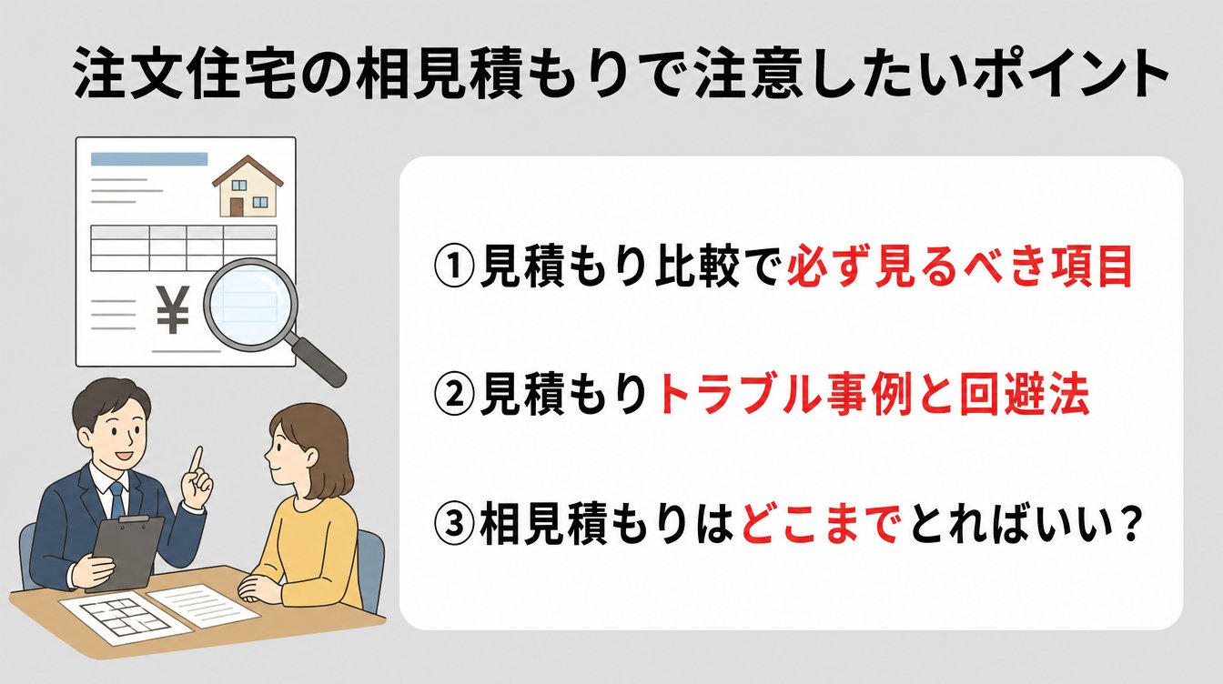 注文住宅の相見積もりで注意したいポイント