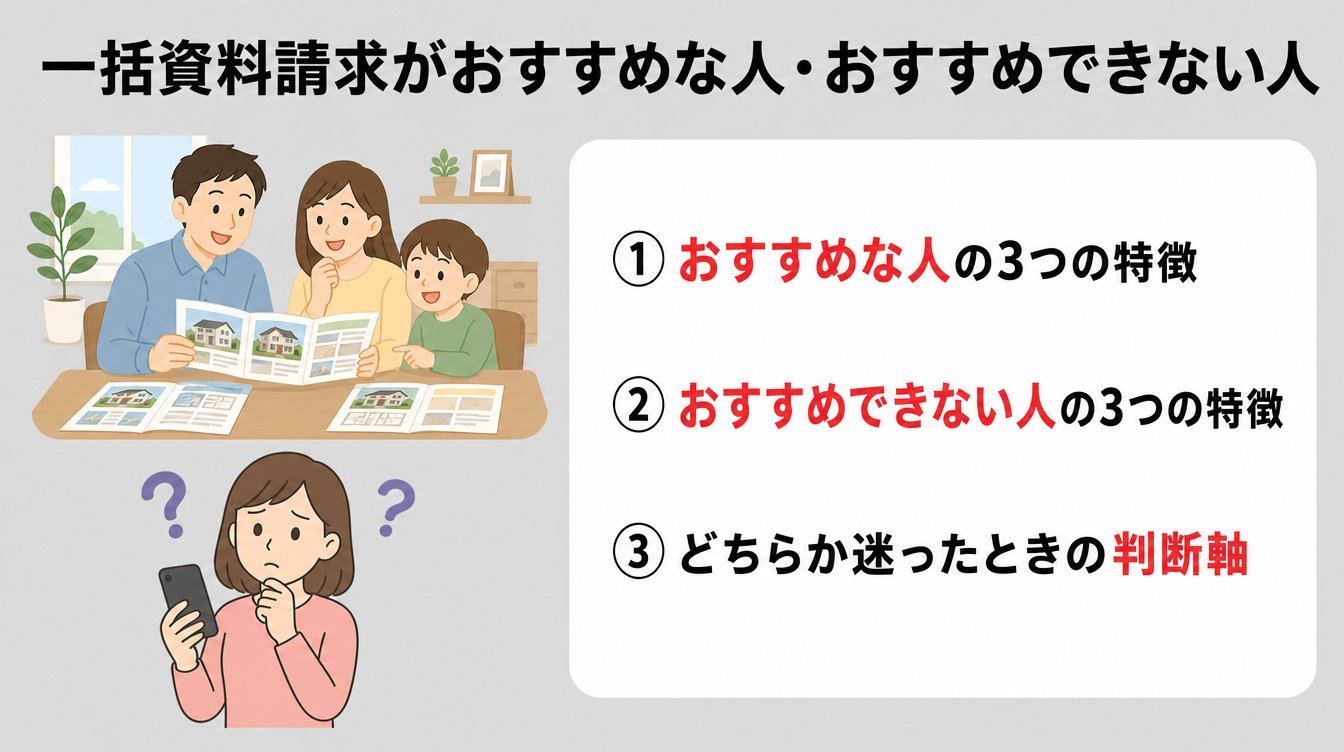 一括資料請求がおすすめな人・おすすめできない人