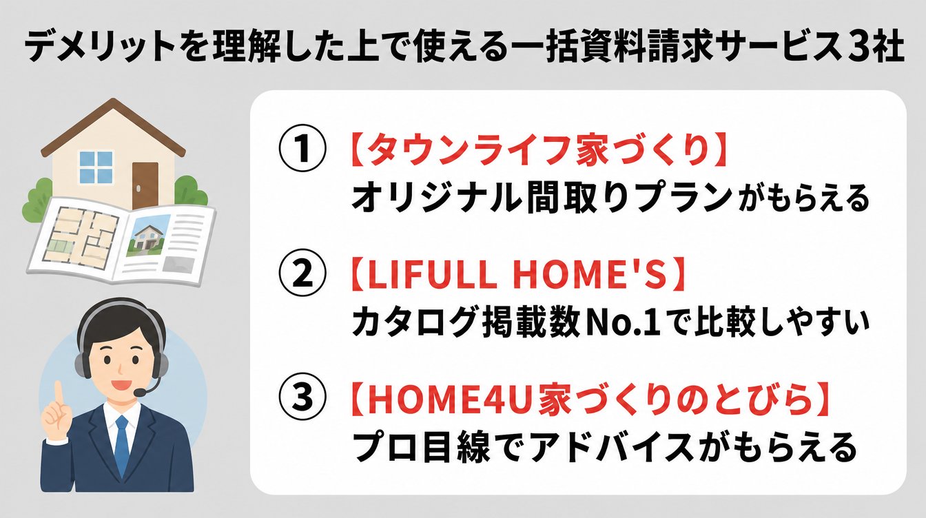 デメリットを理解した上で使える一括資料請求サービス3社