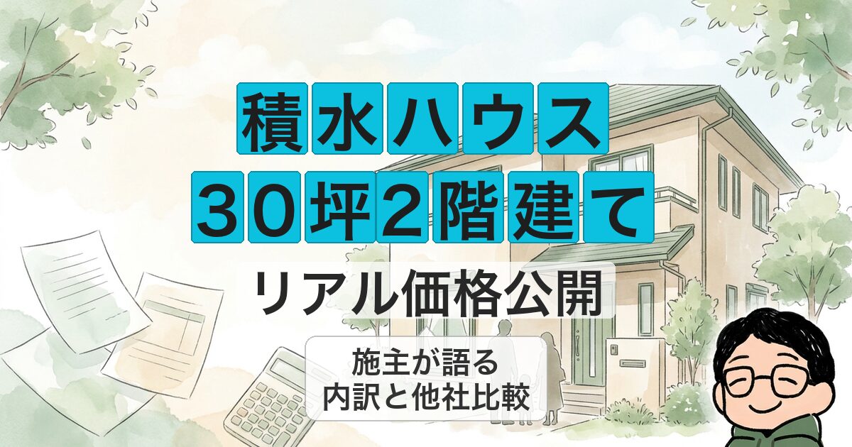 積水ハウス 30坪2階建て リアル価格公開