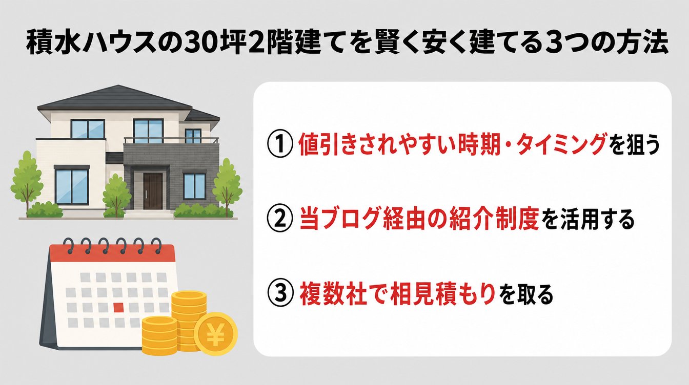積水ハウスの30坪2階建てを賢く安く建てる3つの方法
