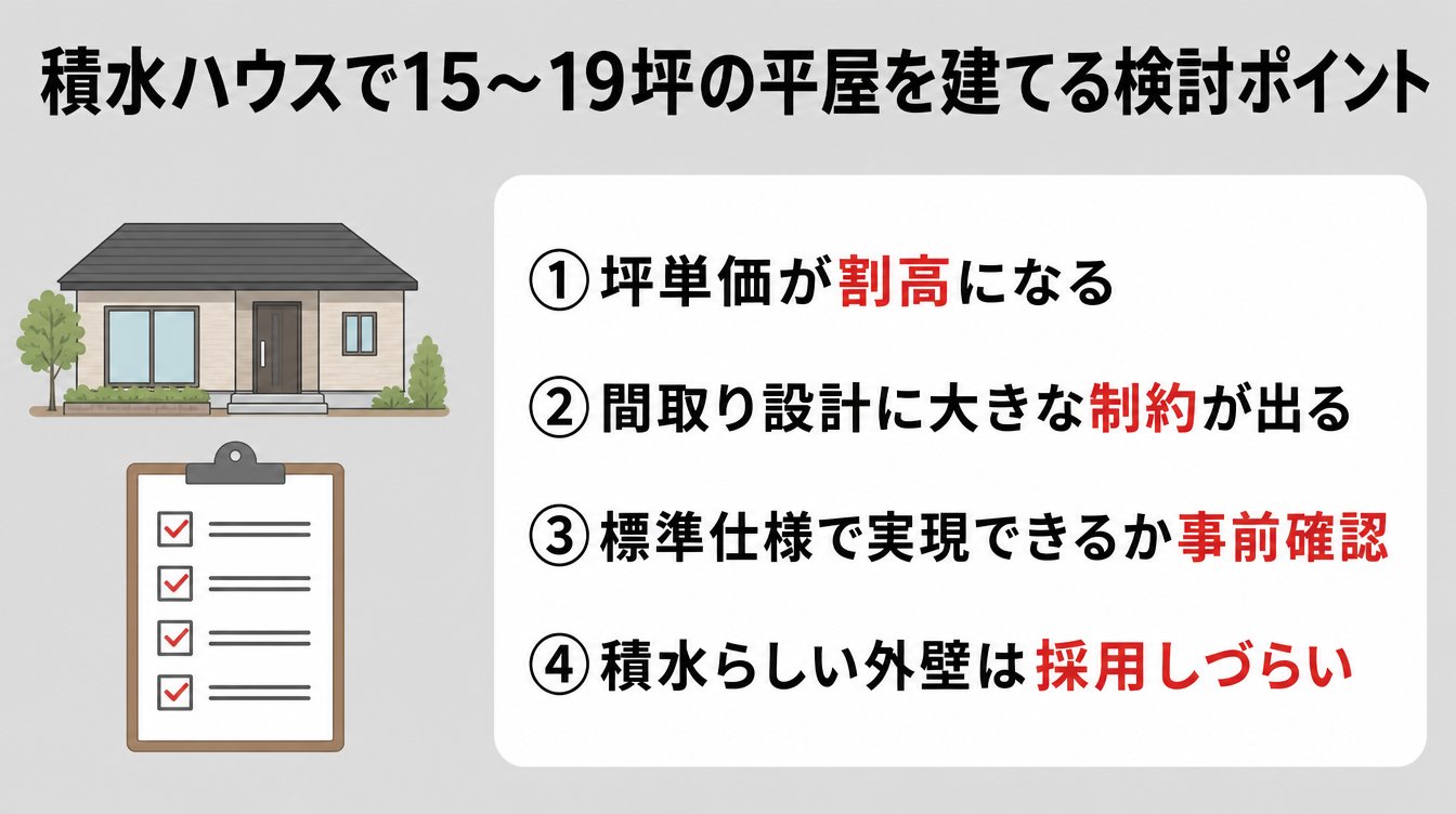 それでも積水ハウスで15〜19坪の平屋を建てたい人向けの検討ポイント