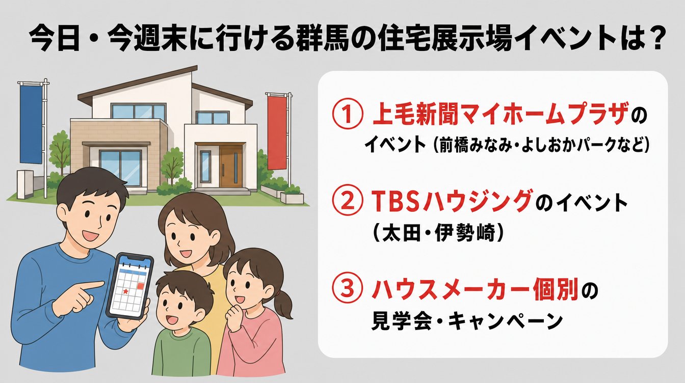 今日・今週末に行ける群馬の住宅展示場イベントは?