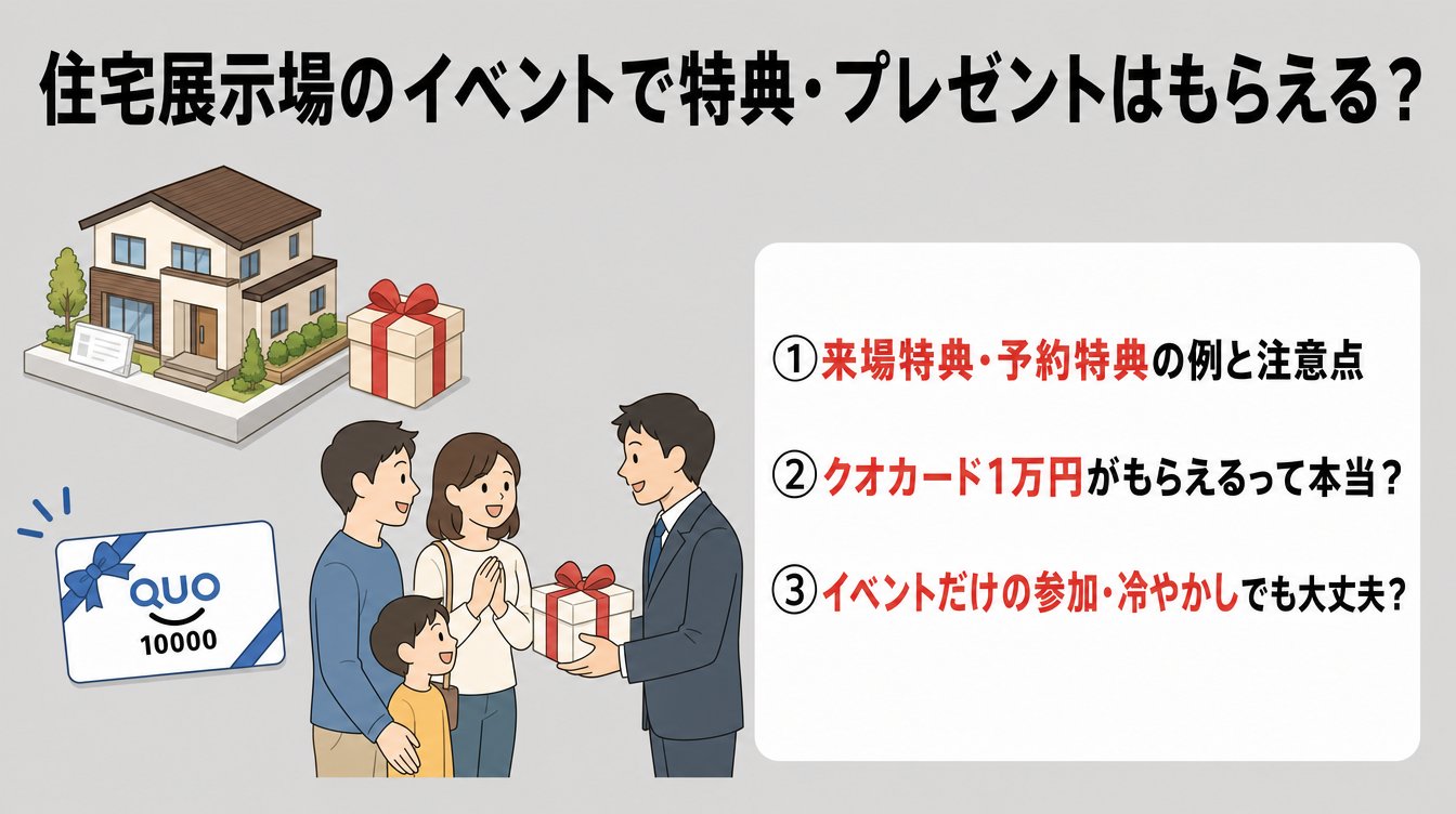 住宅展示場のイベントで特典・プレゼントはもらえる?