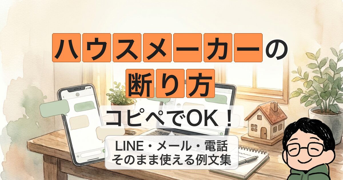 コピペOK|ハウスメーカーの断り方とLINE・メール・電話の例文集