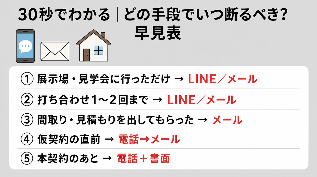30秒でわかる|あなたはどの手段でいつ断るべき?早見表