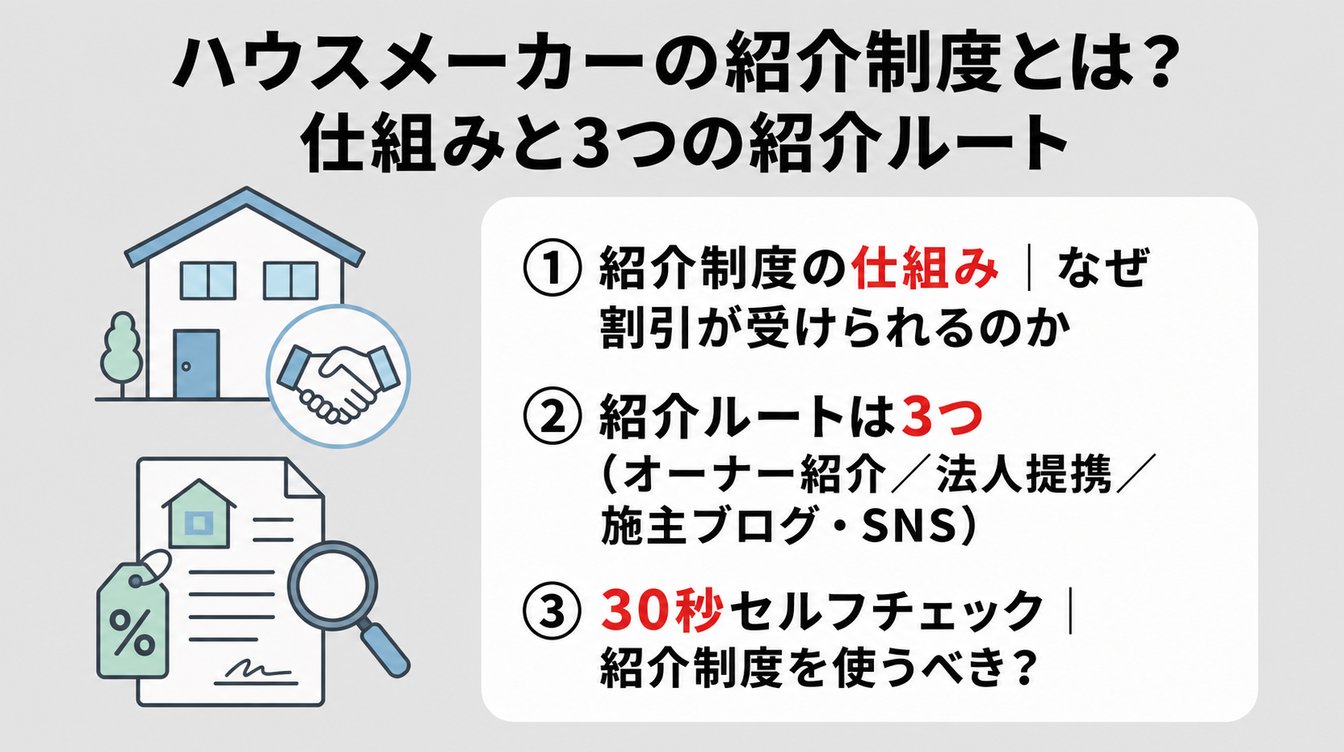 ハウスメーカーの紹介制度とは?仕組みと3つの紹介ルート