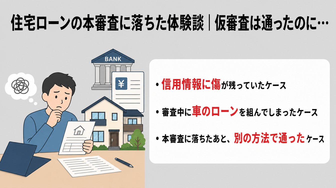 住宅ローンの本審査に落ちた体験談|仮審査は通ったのに…