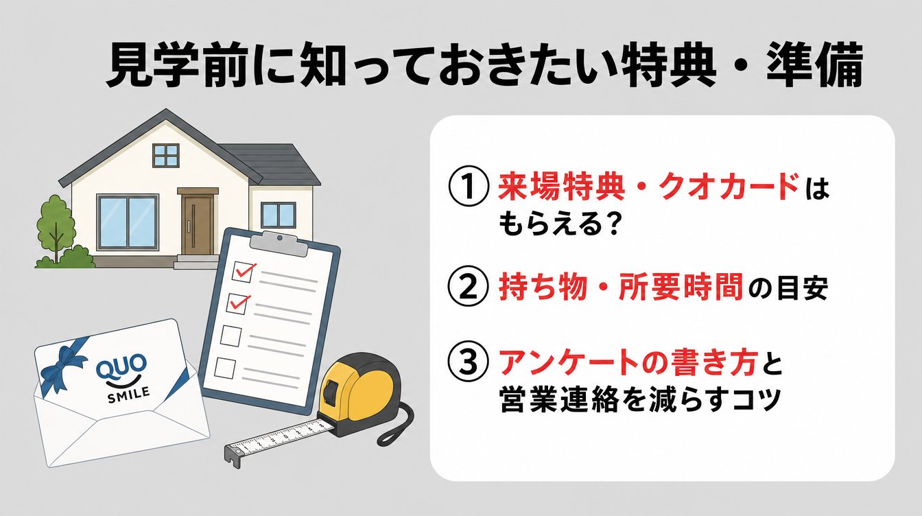 見学前に知っておきたい特典・準備