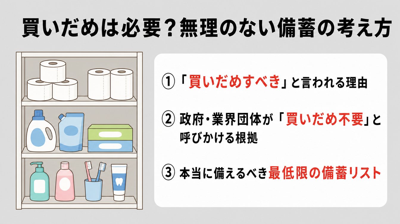 買いだめは必要?無理のない備蓄の考え方
