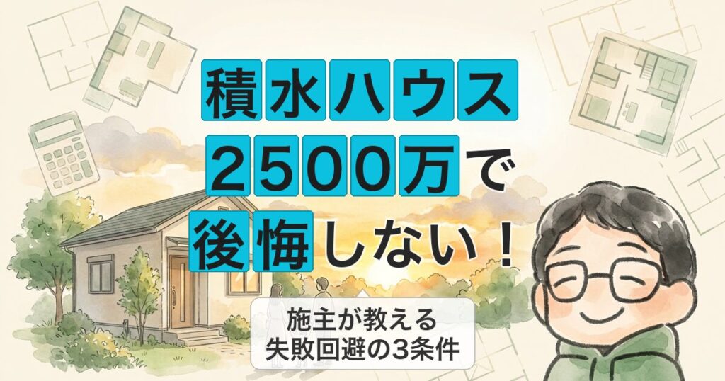 積水ハウス 2500万で 後悔しない！
