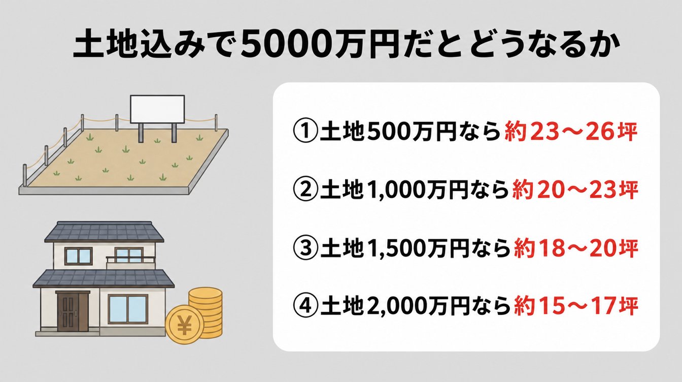 土地込みで5000万円だとどうなるか