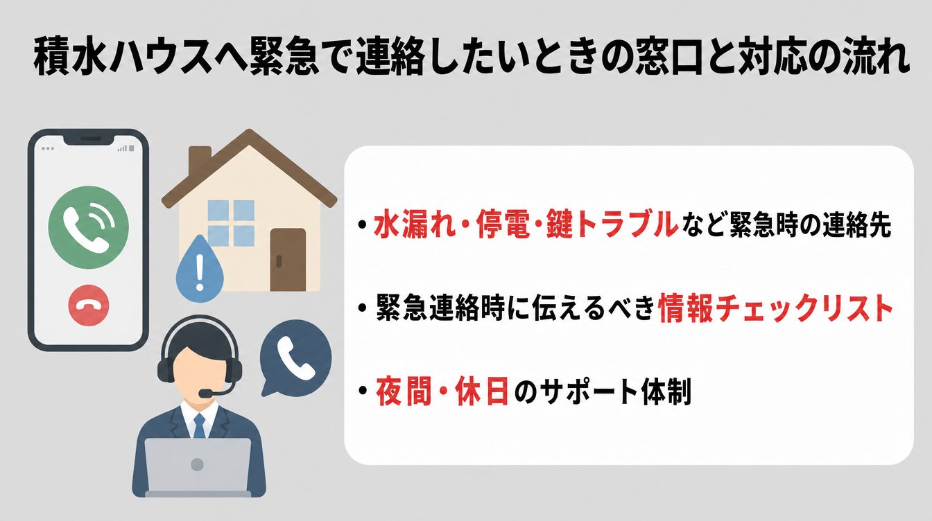 積水ハウスへ緊急で連絡したいときの窓口と対応の流れ